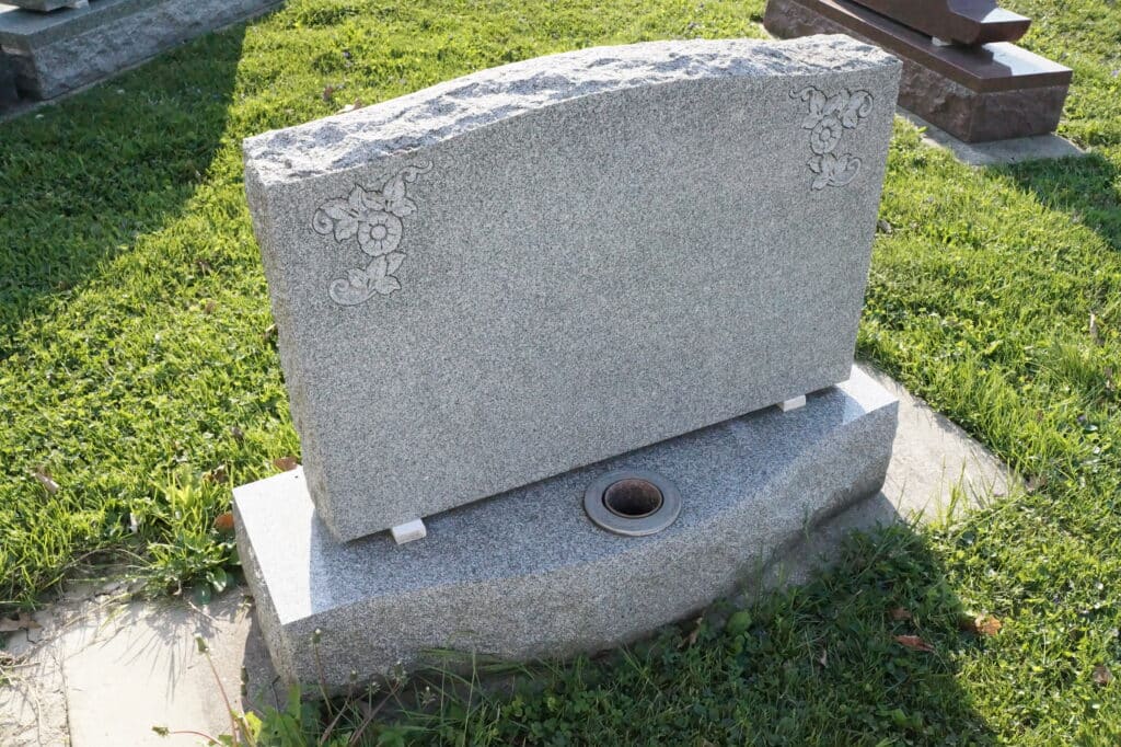 GEORGIA GRAY GRANITE Double Monuments with Vase