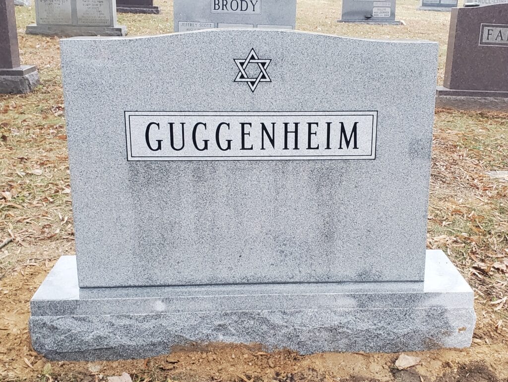 monment with family name and Star of David